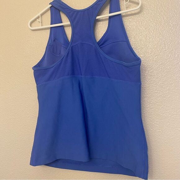 Nike blue stretchy racer back dri fit running yoga tank top padded XL - Picture 4 of 10
